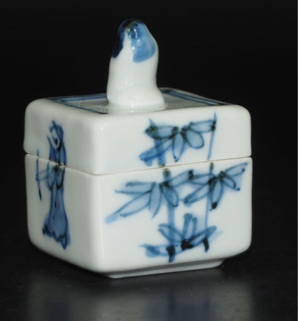 送料無料　京焼名工高野昭阿弥作陶　臨済宗相国寺派七代管長 有馬頼底作画　香合共箱