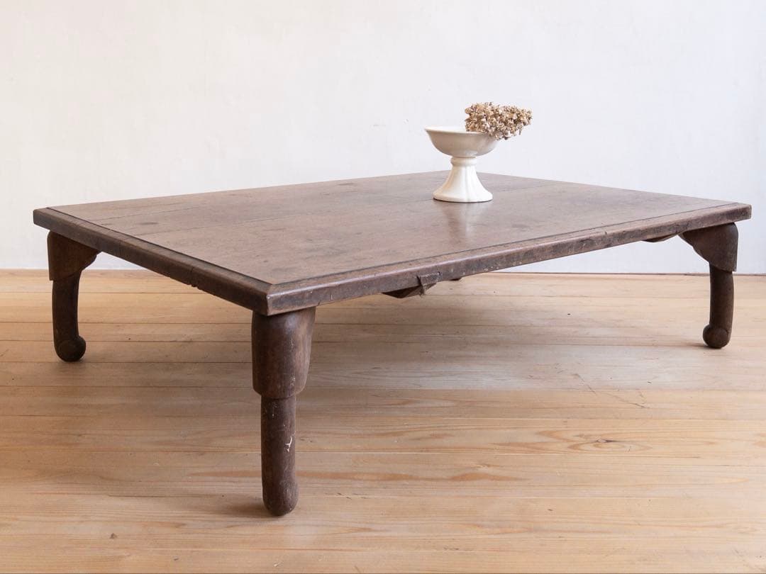 座卓　ちゃぶ台　テーブル　希少　無垢　幅115.5㎝　古道具　古家具