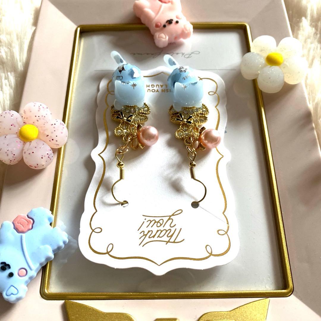 ☆猫ちゃんがオシャレ！大人キュートピアス☆