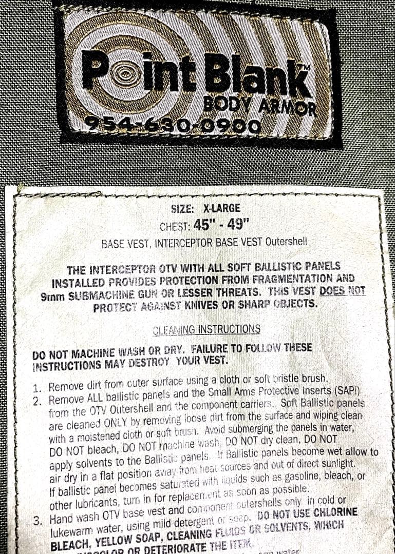 米軍実物Point Blank社製 美品ウッドランド ボディーアーマーXLサイズ