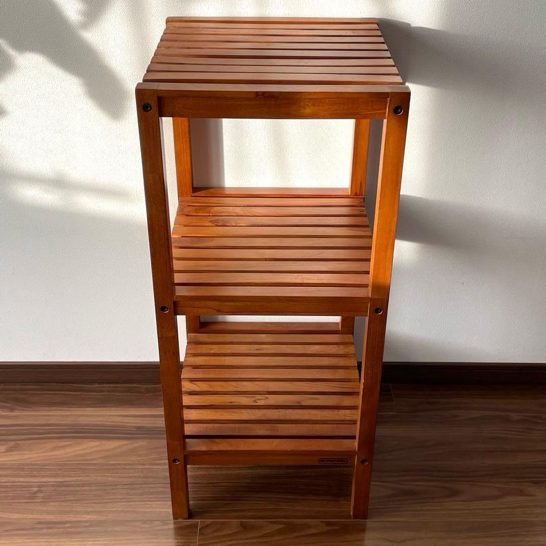 SCANTEAK チーク材 3段シェルフ