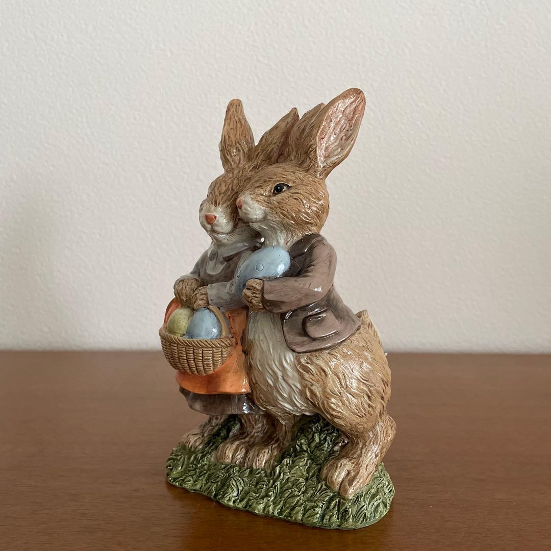 イースターバニー ファミリー 置き物