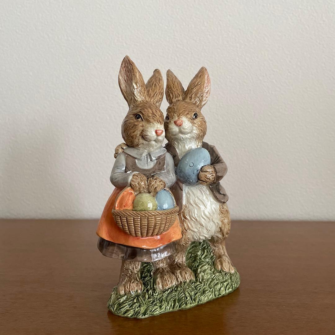 イースターバニー ファミリー 置き物