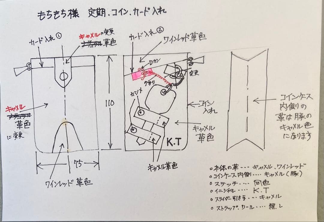 「もちもち様　確認用」キーチェーン付きキーケース パスケース 　ケース