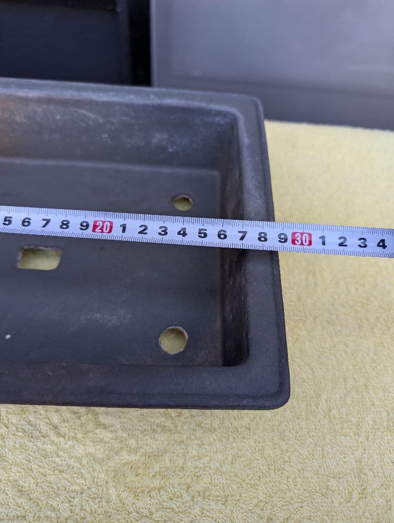 常滑陶器製 落款あり盆栽鉢 排水穴付き 約30cm