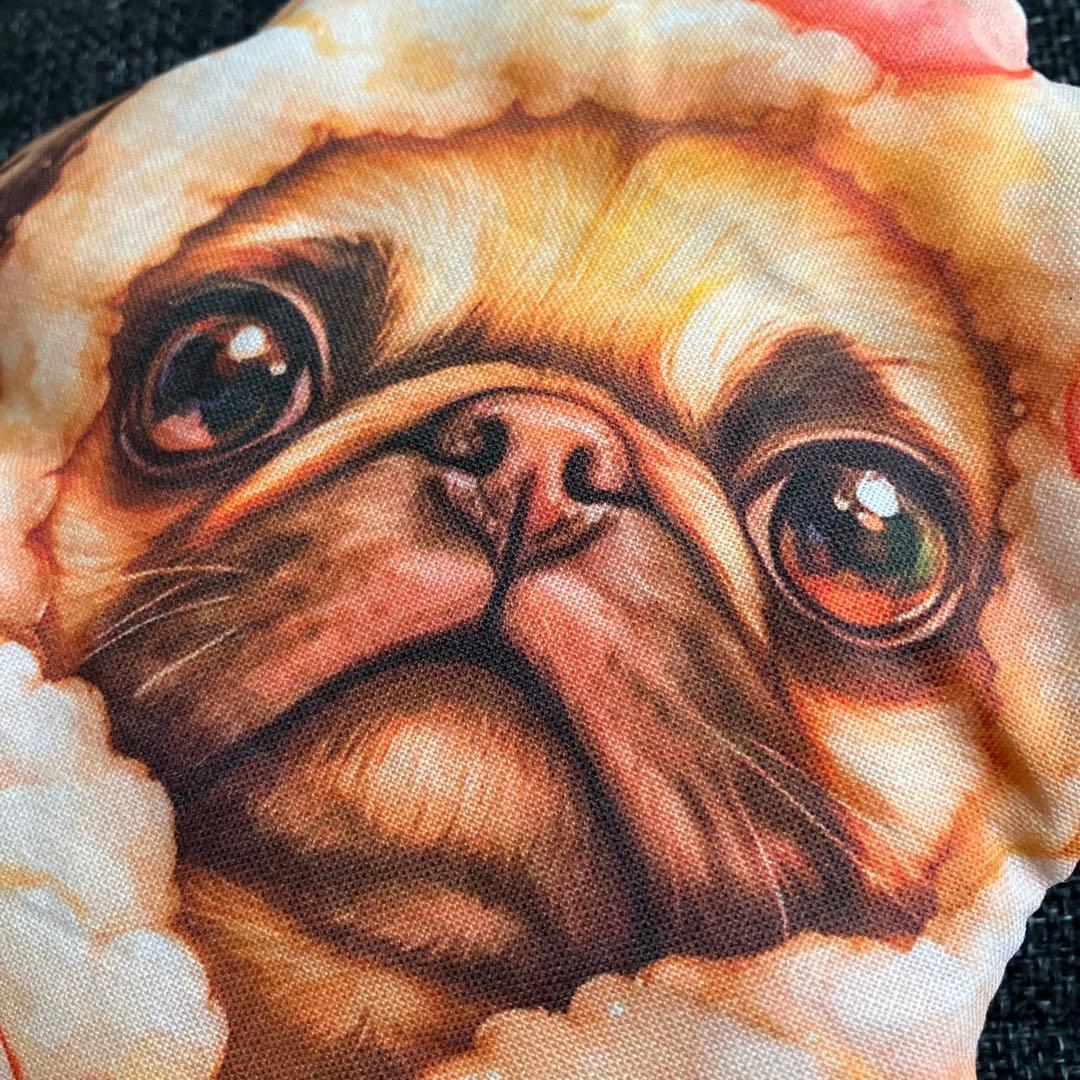 ハンドメイド ☆ ふわふわポーチ パグ