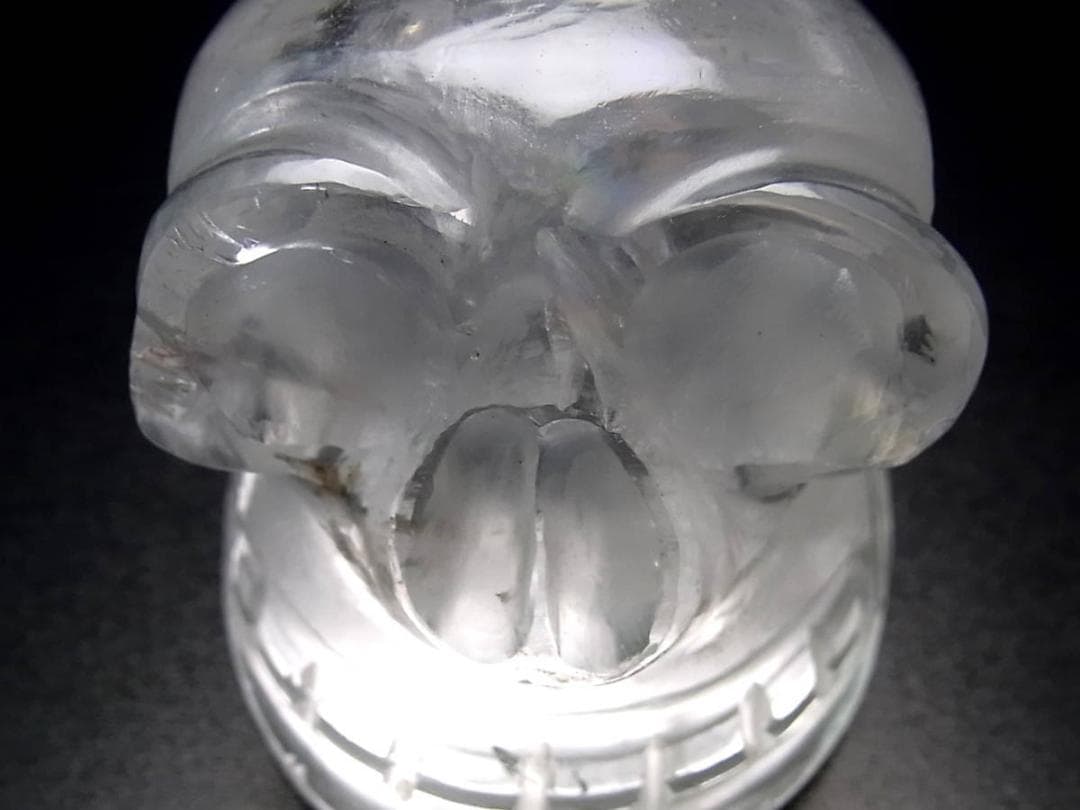 ネパール ヒマラヤ水晶製 どくろ水晶 スカルクォーツ 208g レインボー水晶