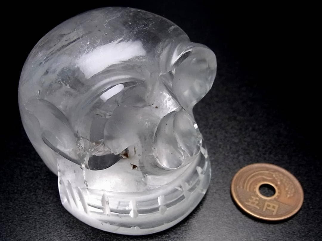 ネパール ヒマラヤ水晶製 どくろ水晶 スカルクォーツ 208g レインボー水晶