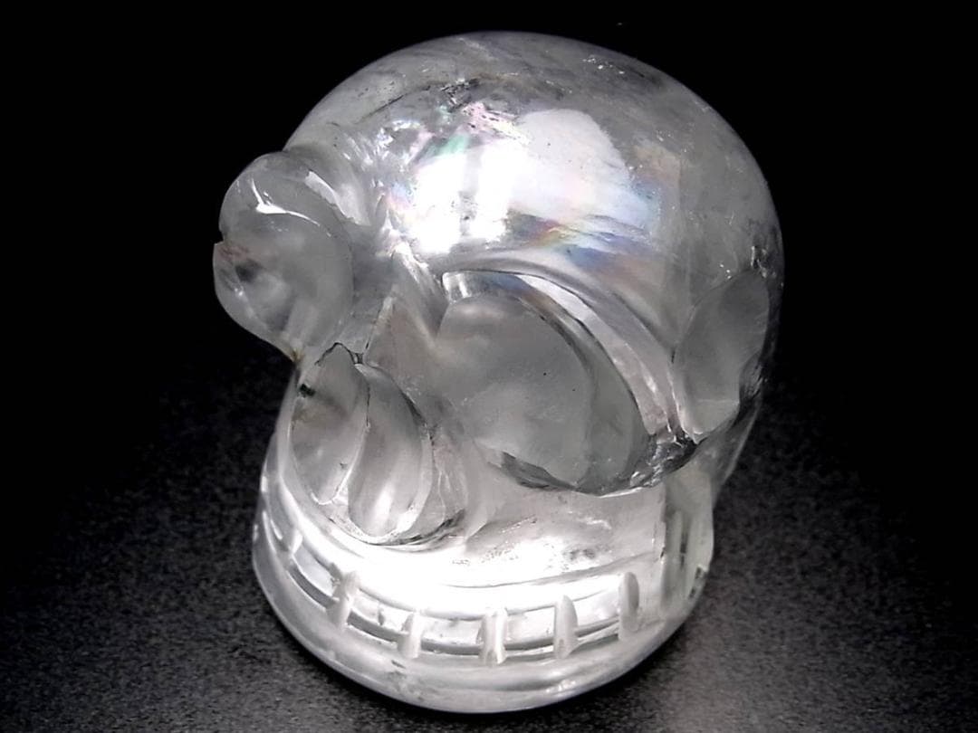 ネパール ヒマラヤ水晶製 どくろ水晶 スカルクォーツ 208g レインボー水晶