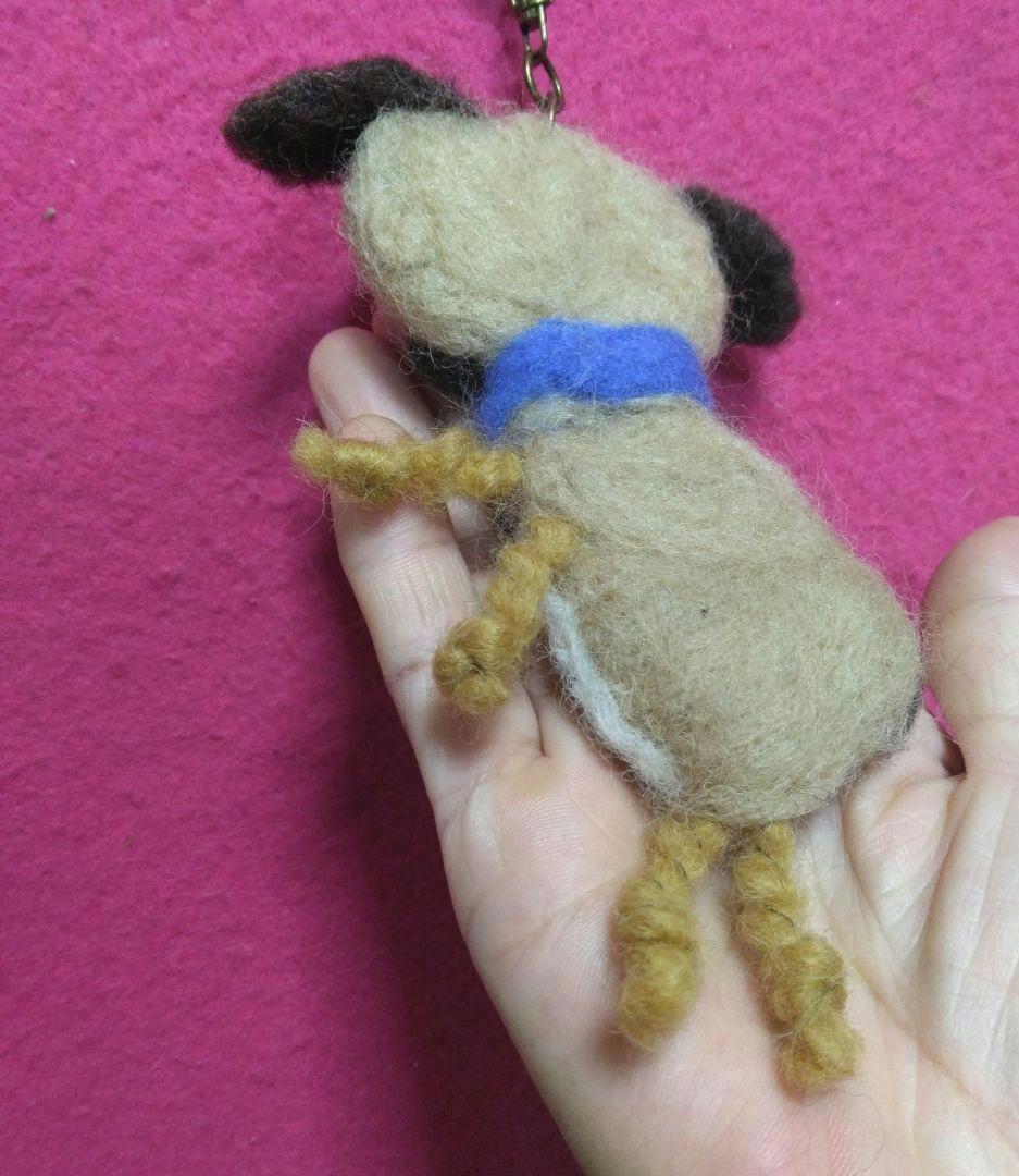 ＊おとぼけパグちゃん＊キーホルダー＊羊毛フェルトハンドメイド