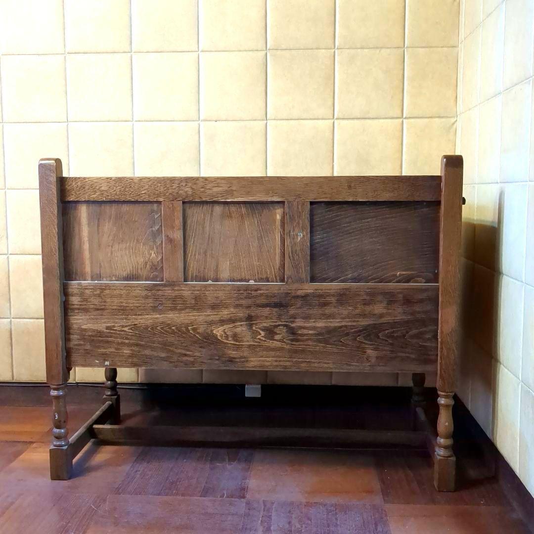 オーク材　テレフォンベンチ　電話台　アンティーク