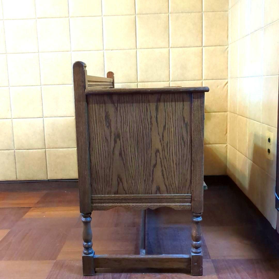 オーク材　テレフォンベンチ　電話台　アンティーク