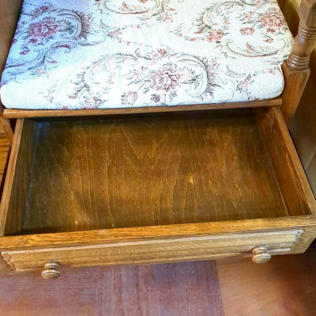 オーク材　テレフォンベンチ　電話台　アンティーク