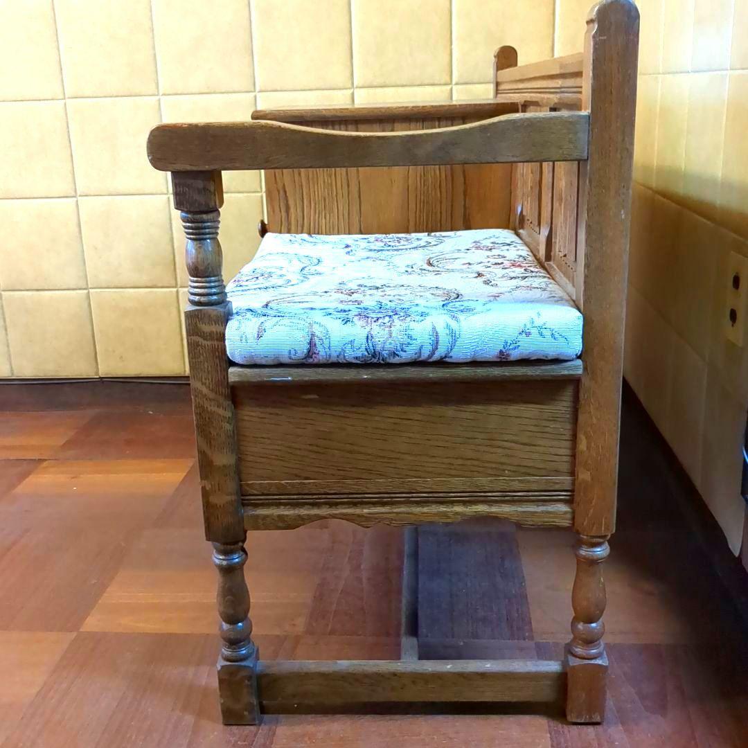 オーク材　テレフォンベンチ　電話台　アンティーク