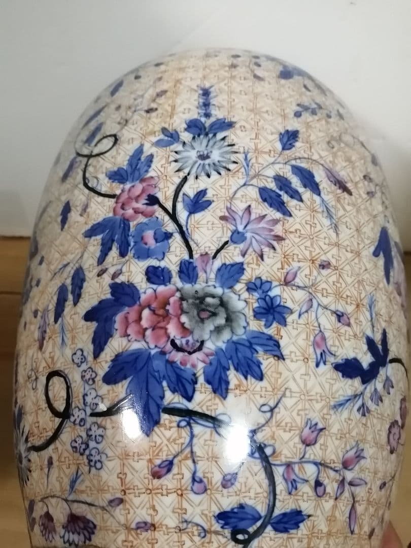 花瓶 青華釉裏紅 窯印：大清乾隆年製 稀少な花柄 花器 飾り壷