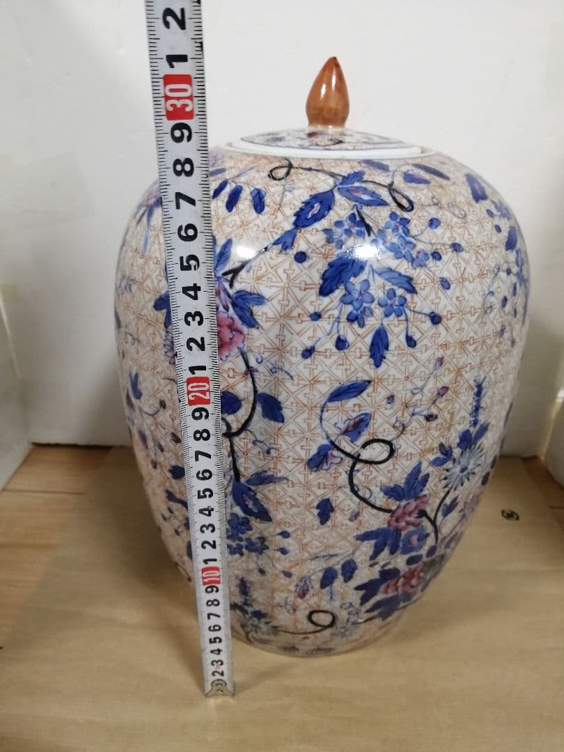 花瓶 青華釉裏紅 窯印：大清乾隆年製 稀少な花柄 花器 飾り壷