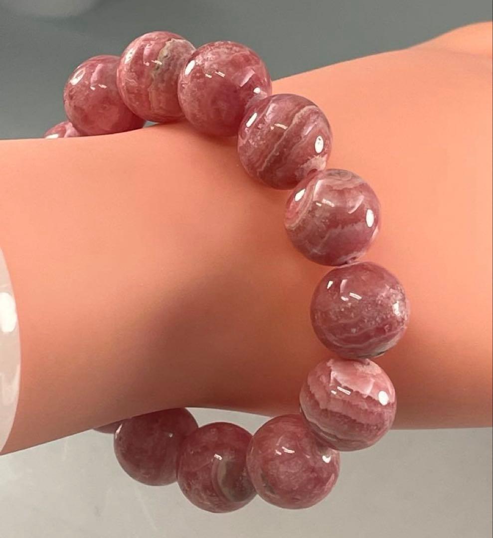 a BRY0532☆インカローズブレスレット☆高品質　天然石　美品