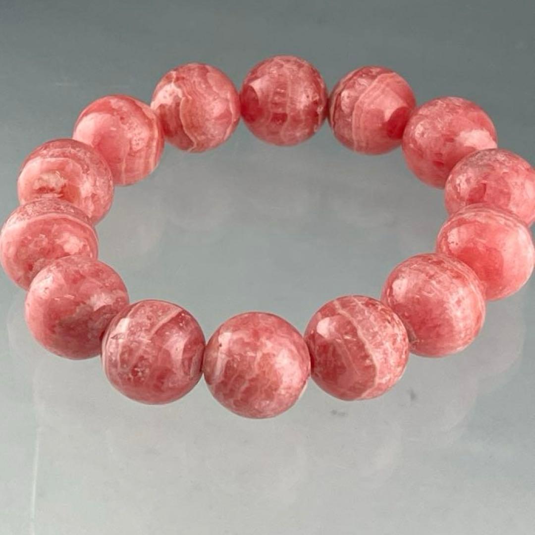 a BRY0532☆インカローズブレスレット☆高品質　天然石　美品