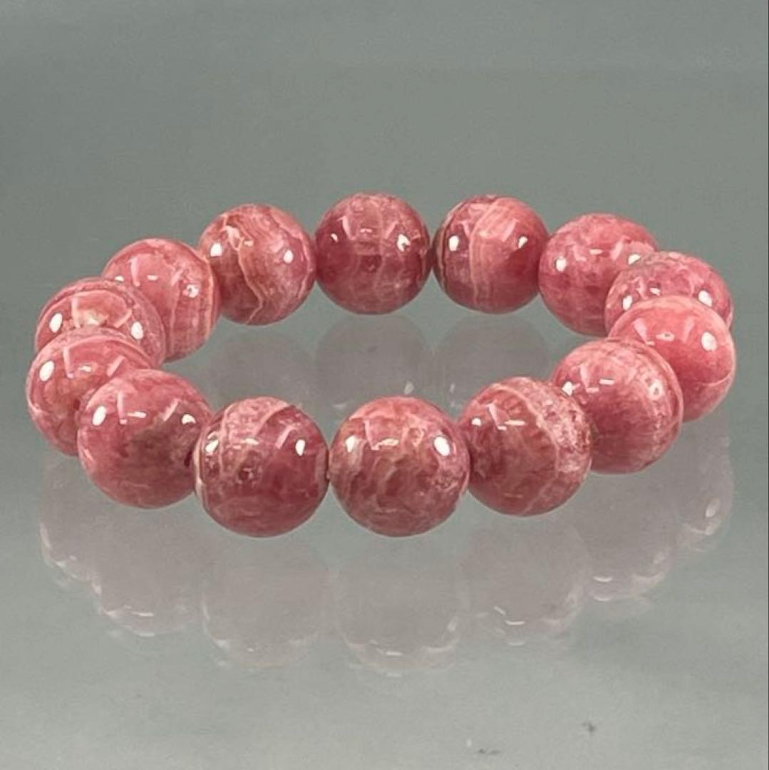 a BRY0532☆インカローズブレスレット☆高品質　天然石　美品