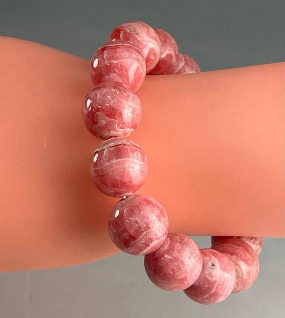 a BRY0532☆インカローズブレスレット☆高品質　天然石　美品