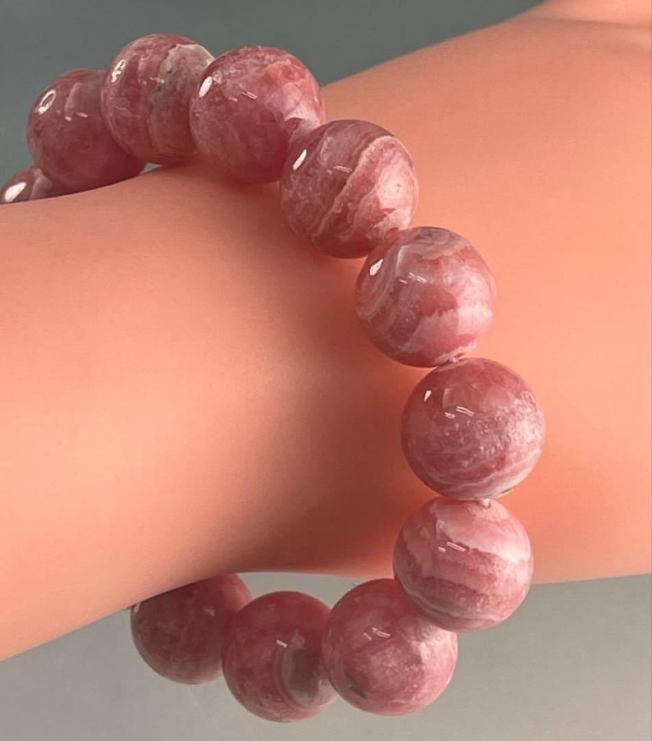a BRY0532☆インカローズブレスレット☆高品質　天然石　美品