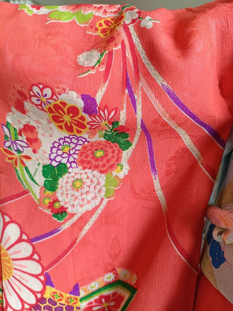 専用です☆アンティークオレンジピンクの着物とミニだらり帯