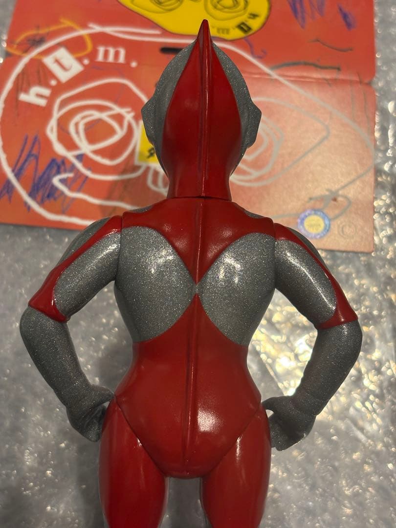 ハンサムタロウエム ウルトラマン ソフビ グレーラメ ヘッダー付き