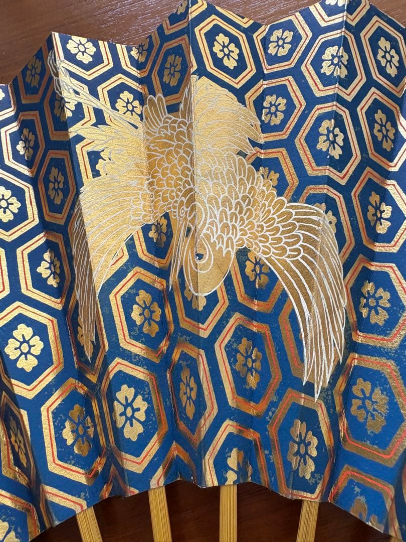 観世流　美しい青金色の舞扇