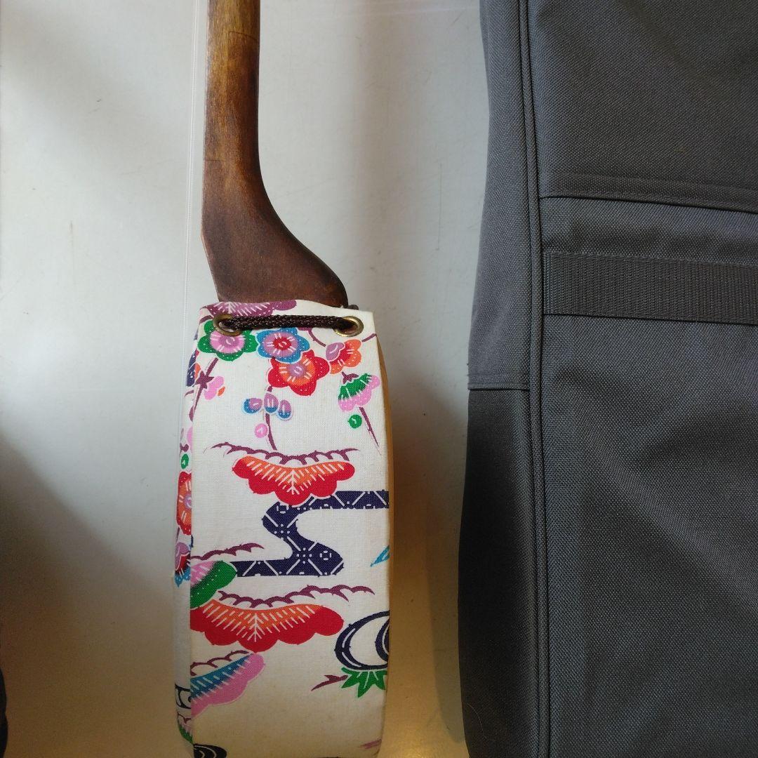 ウッド三線 花柄デザイン ケース付き