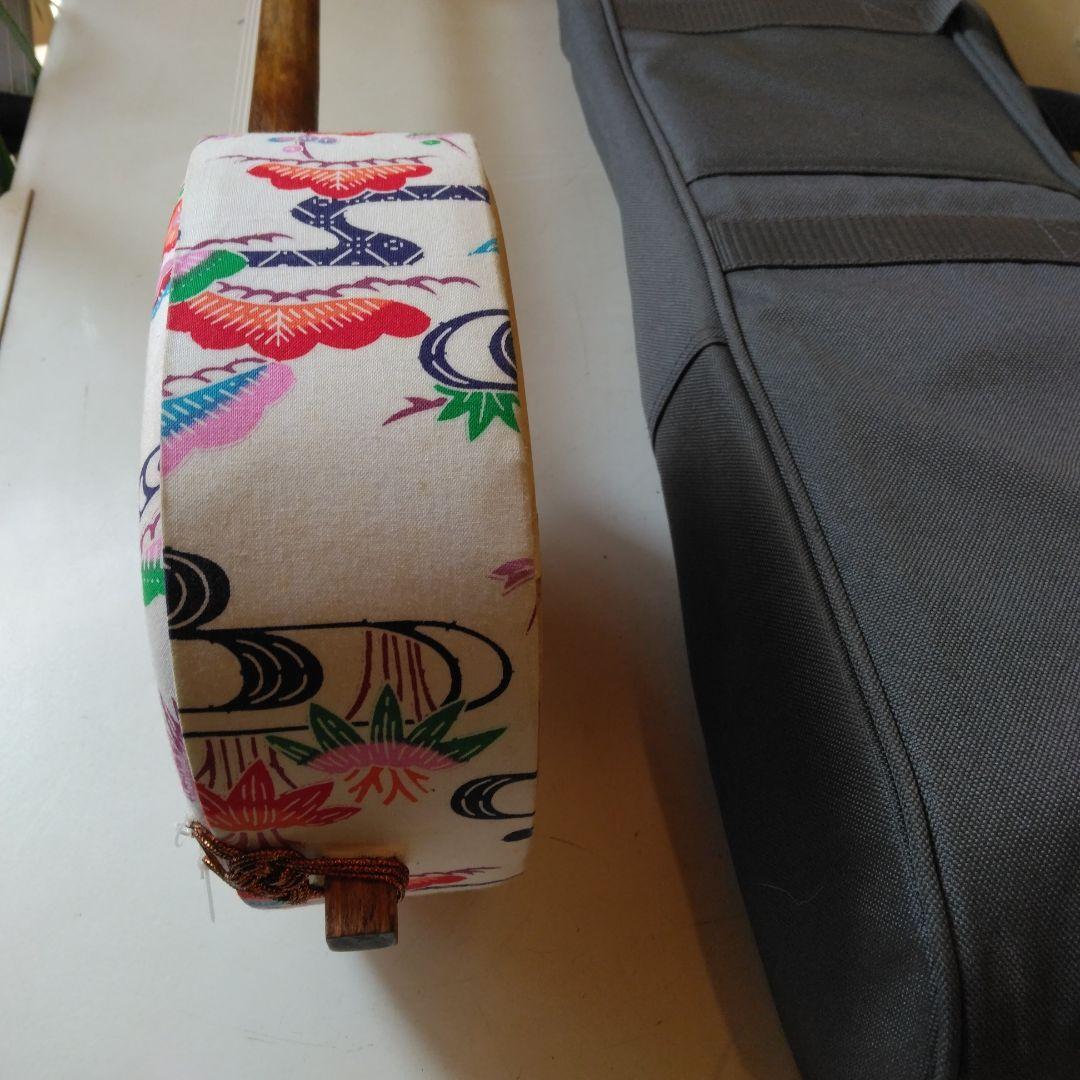 ウッド三線 花柄デザイン ケース付き