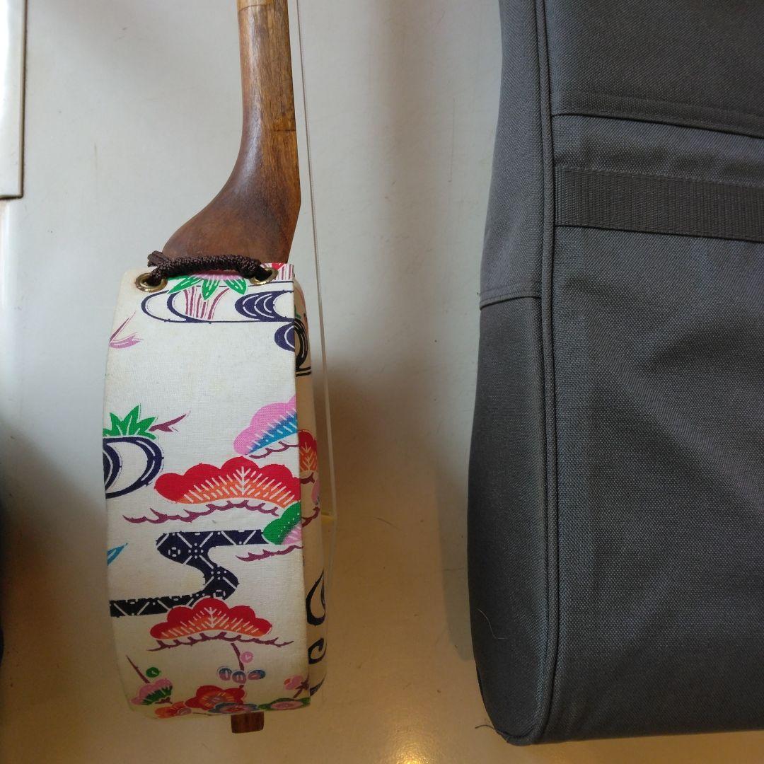 ウッド三線 花柄デザイン ケース付き