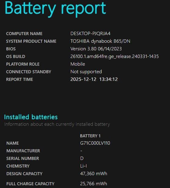 TOSHIBA Dynabook B65 i5第8世代 SSD128GB