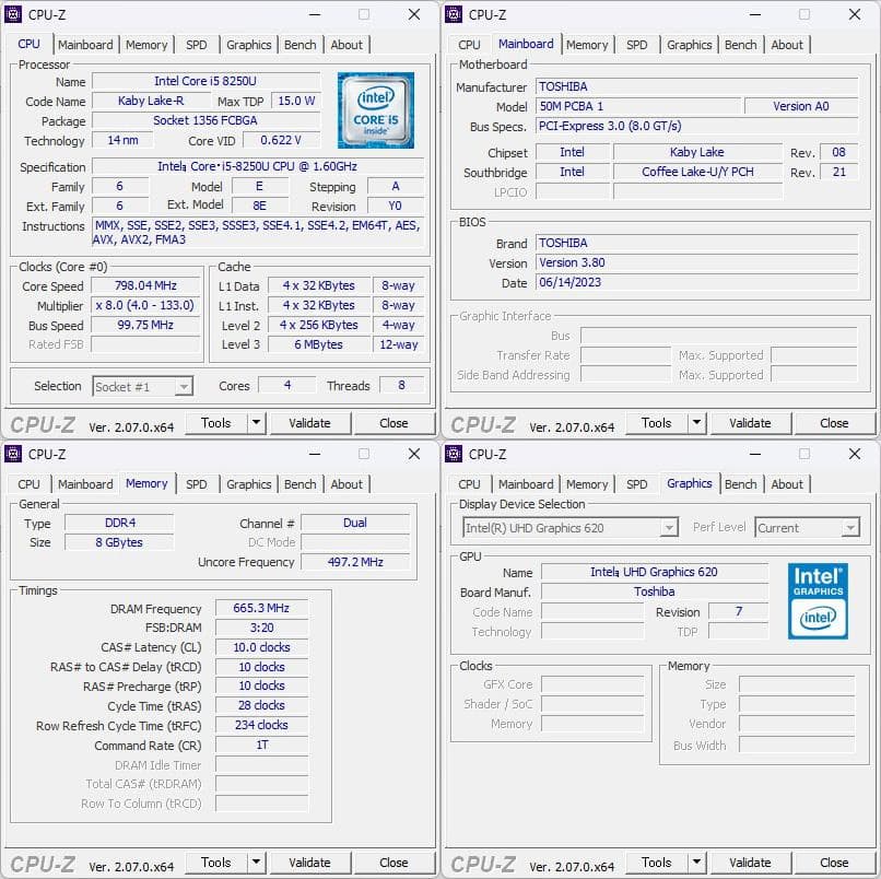 TOSHIBA Dynabook B65 i5第8世代 SSD128GB