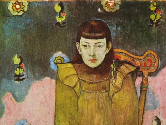 ゴーギャン、【グービルの娘の肖像】、希少な画集画、新品高級額 額装付