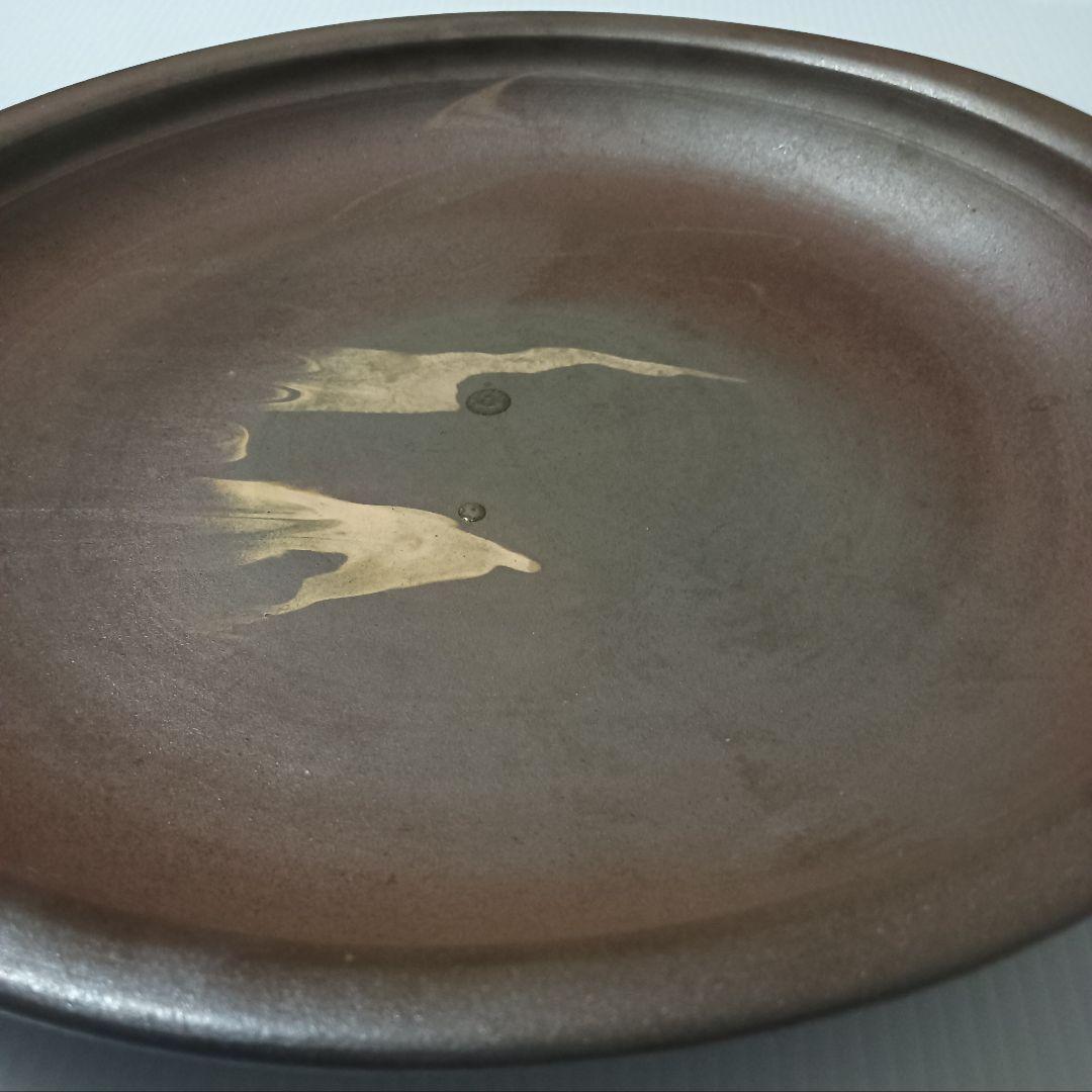 沖縄　やちむん　琉球南蛮墨流し手大皿 36cm