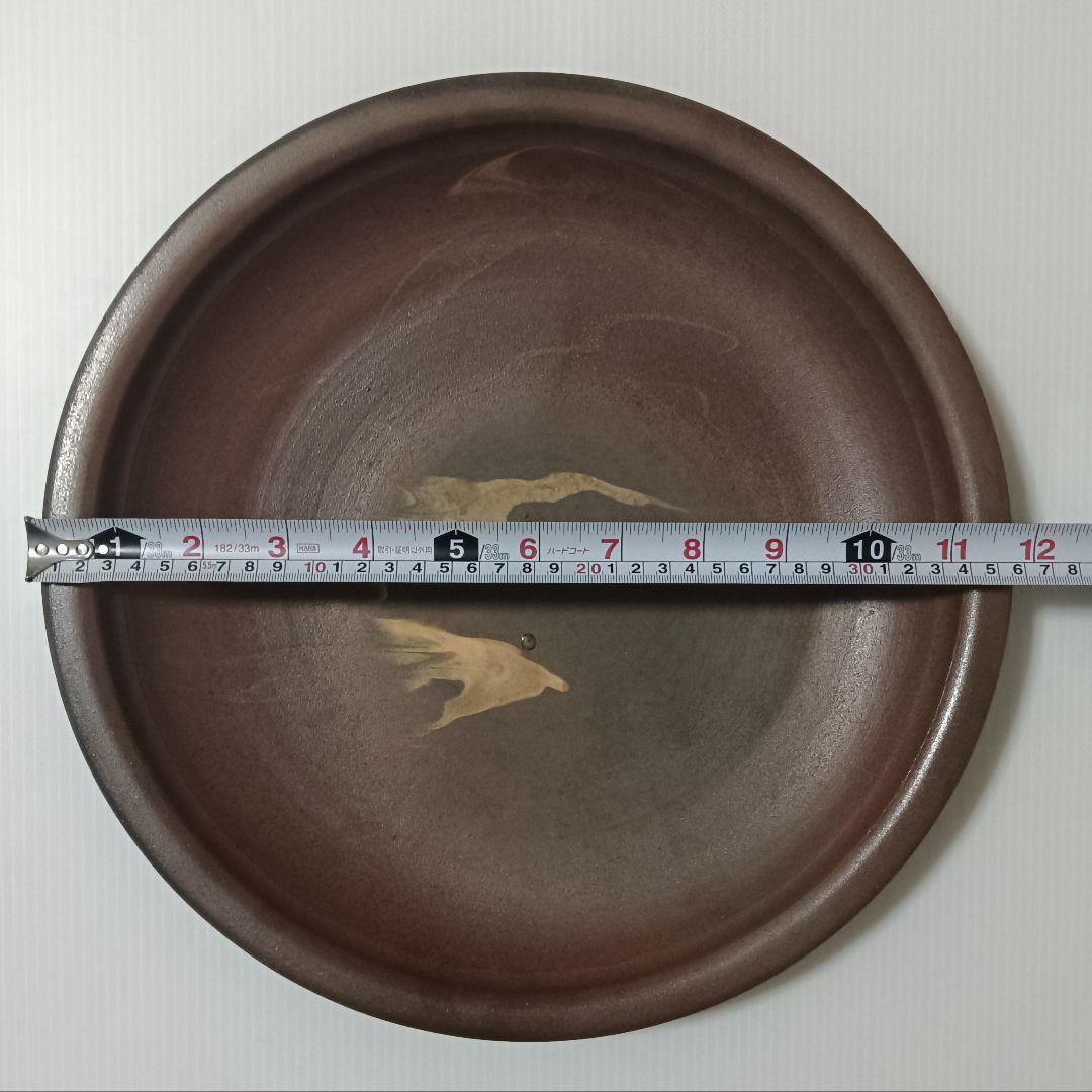 沖縄　やちむん　琉球南蛮墨流し手大皿 36cm