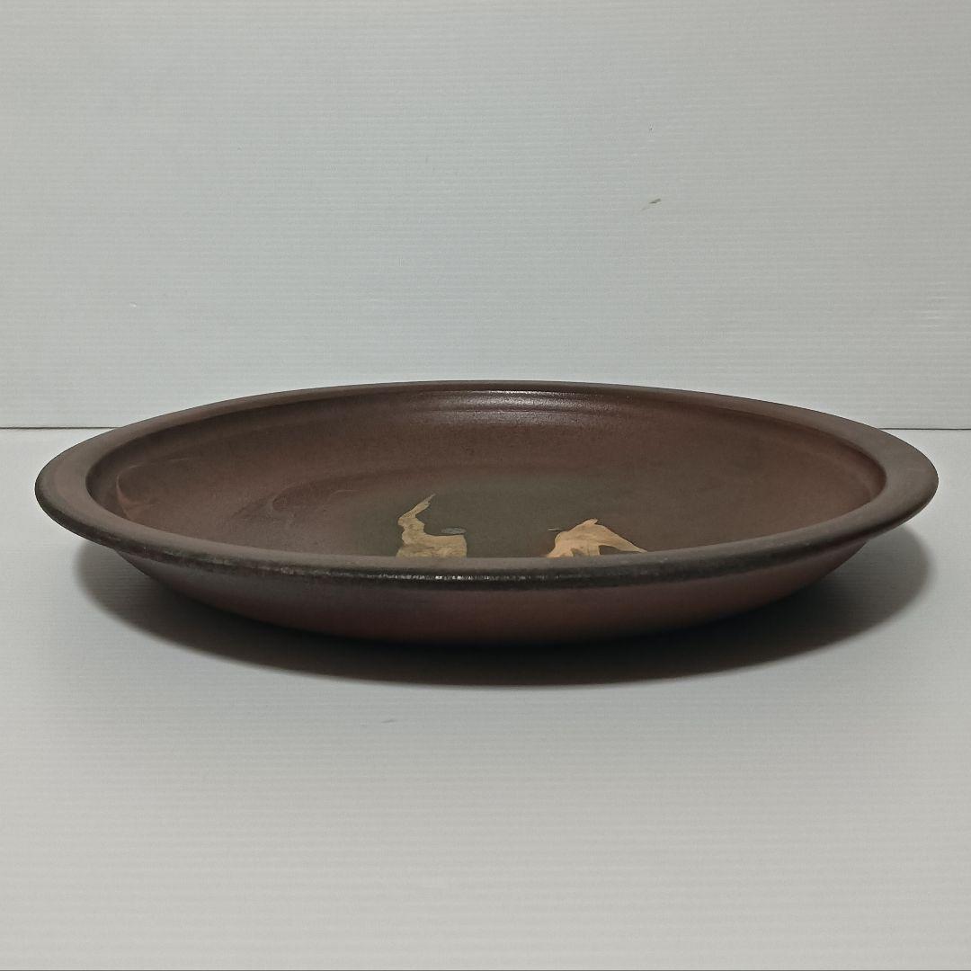 沖縄　やちむん　琉球南蛮墨流し手大皿 36cm