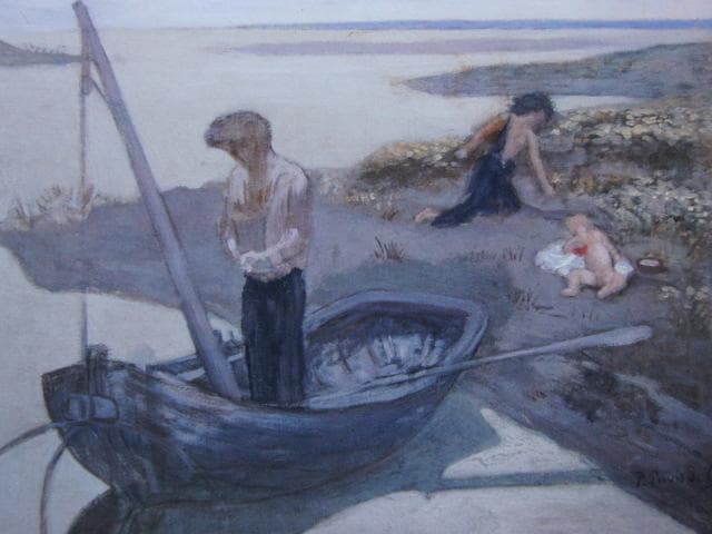 ピエール・ピュヴィ・ド・シャヴァンヌ、貧しき漁夫、希少な額装用画集より