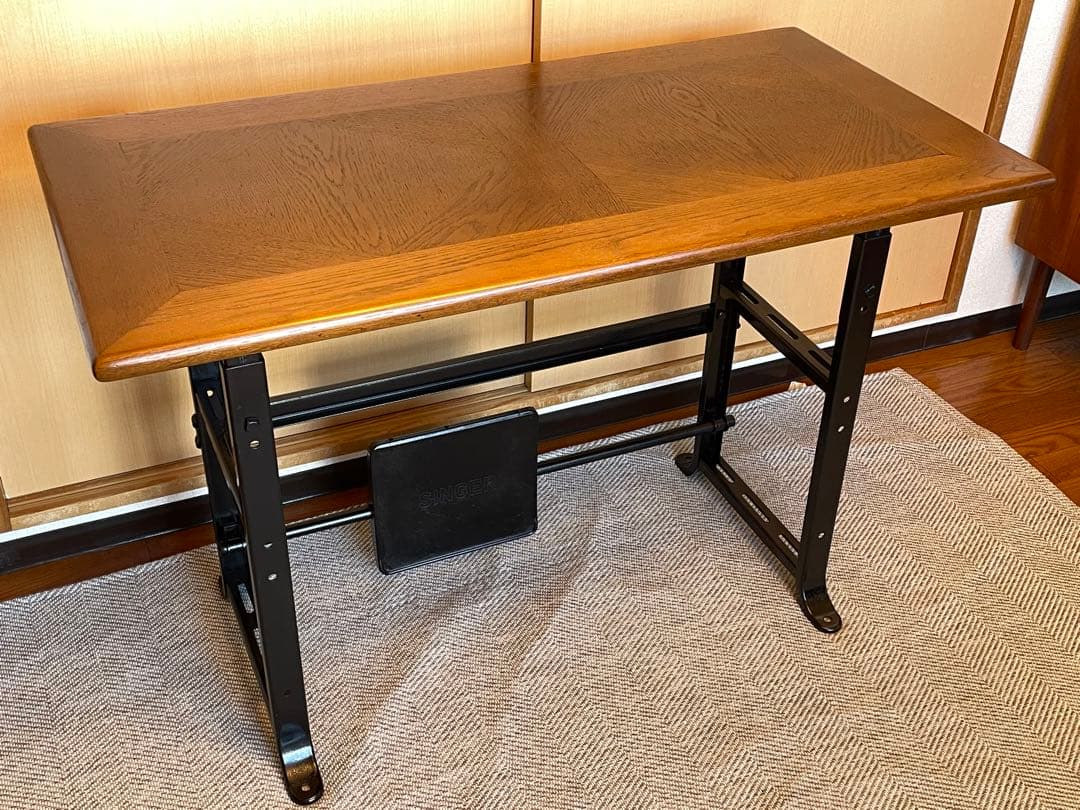 【メンテナンス済み】希少 アメリカ製 SINGER社製 ミシンテーブル デスク