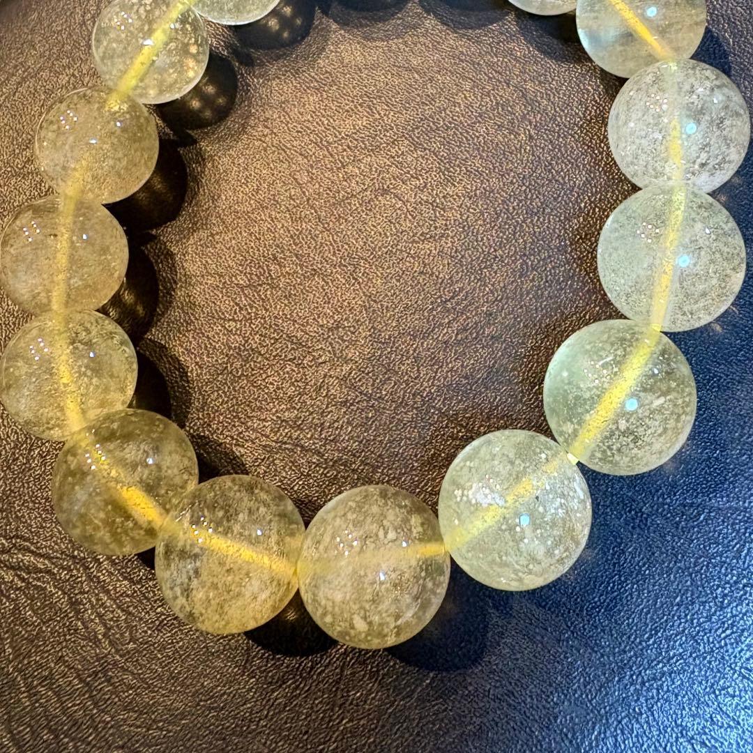 リビアングラス隕石　大玉ブレスレット③ 開運＊運気好転