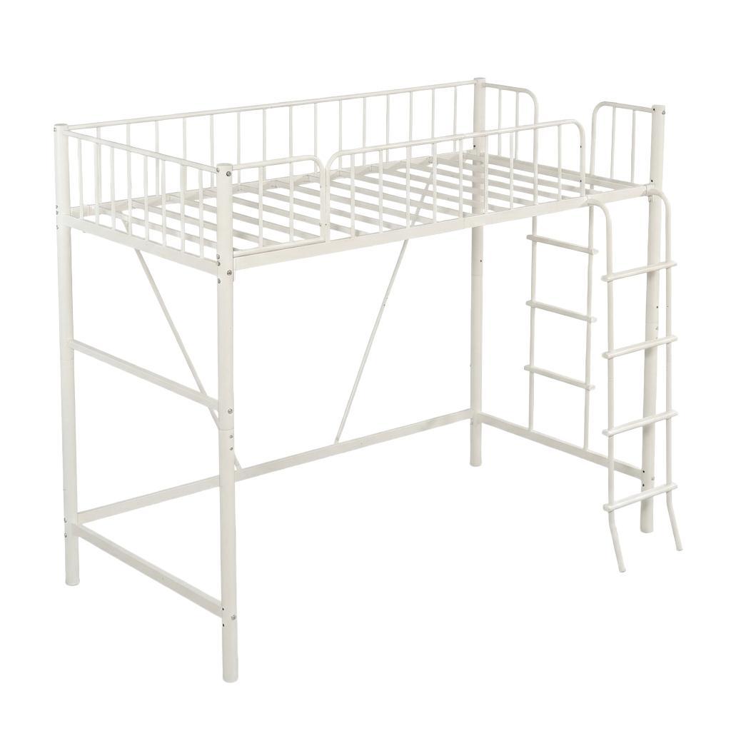 【高170cm】ホワイト ロフトベッド パイプベッド シングル 耐荷重150kg