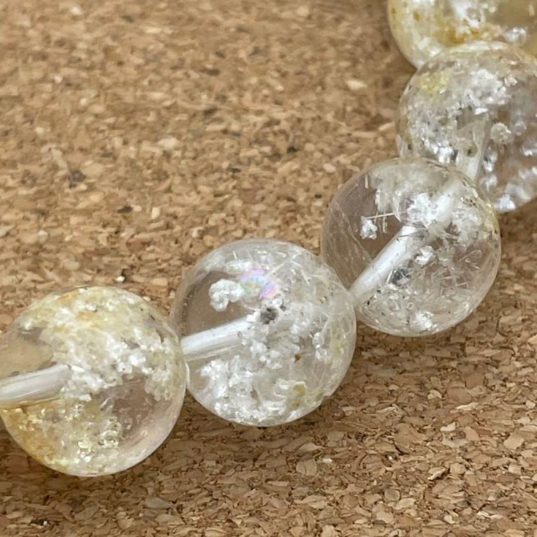 【超希少 高品質】スノーホワイトファントムクォーツ 天然石　ブレスレット