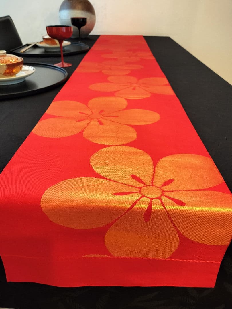A393★高級‼️全通帯‼️ひな祭り‼️袋帯テーブルランナー2ｍ11cm