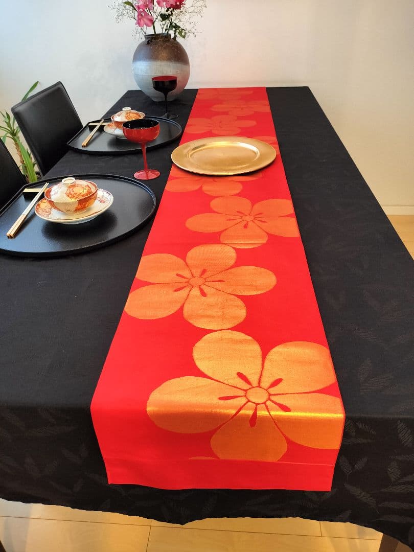 A393★高級‼️全通帯‼️ひな祭り‼️袋帯テーブルランナー2ｍ11cm