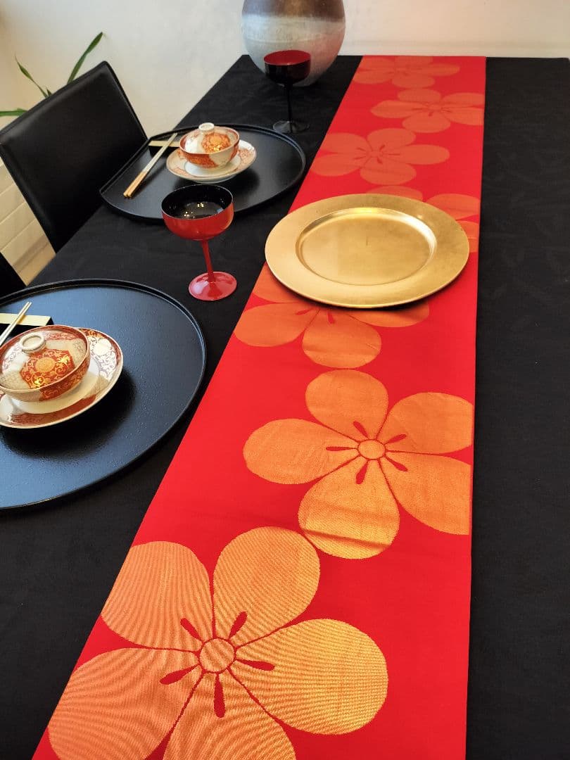 A393★高級‼️全通帯‼️ひな祭り‼️袋帯テーブルランナー2ｍ11cm