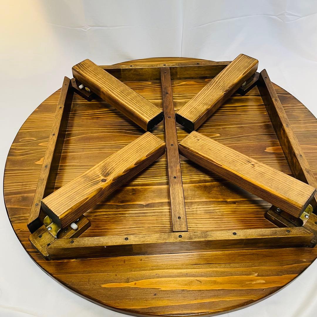 ちゃぶ台 円卓 折り畳み 円形 木製 ローテーブ 昭和レトロ 座卓