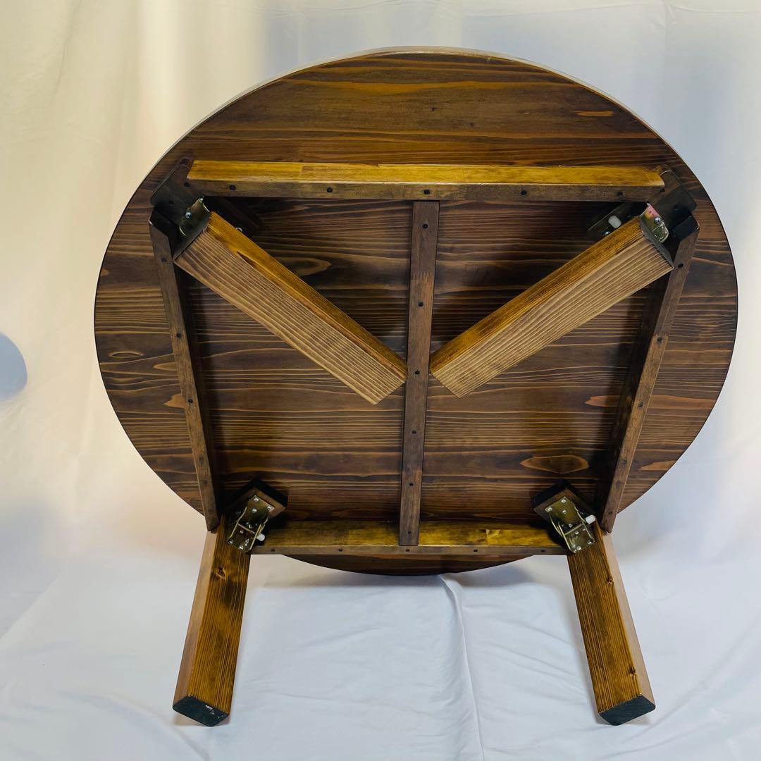 ちゃぶ台 円卓 折り畳み 円形 木製 ローテーブ 昭和レトロ 座卓