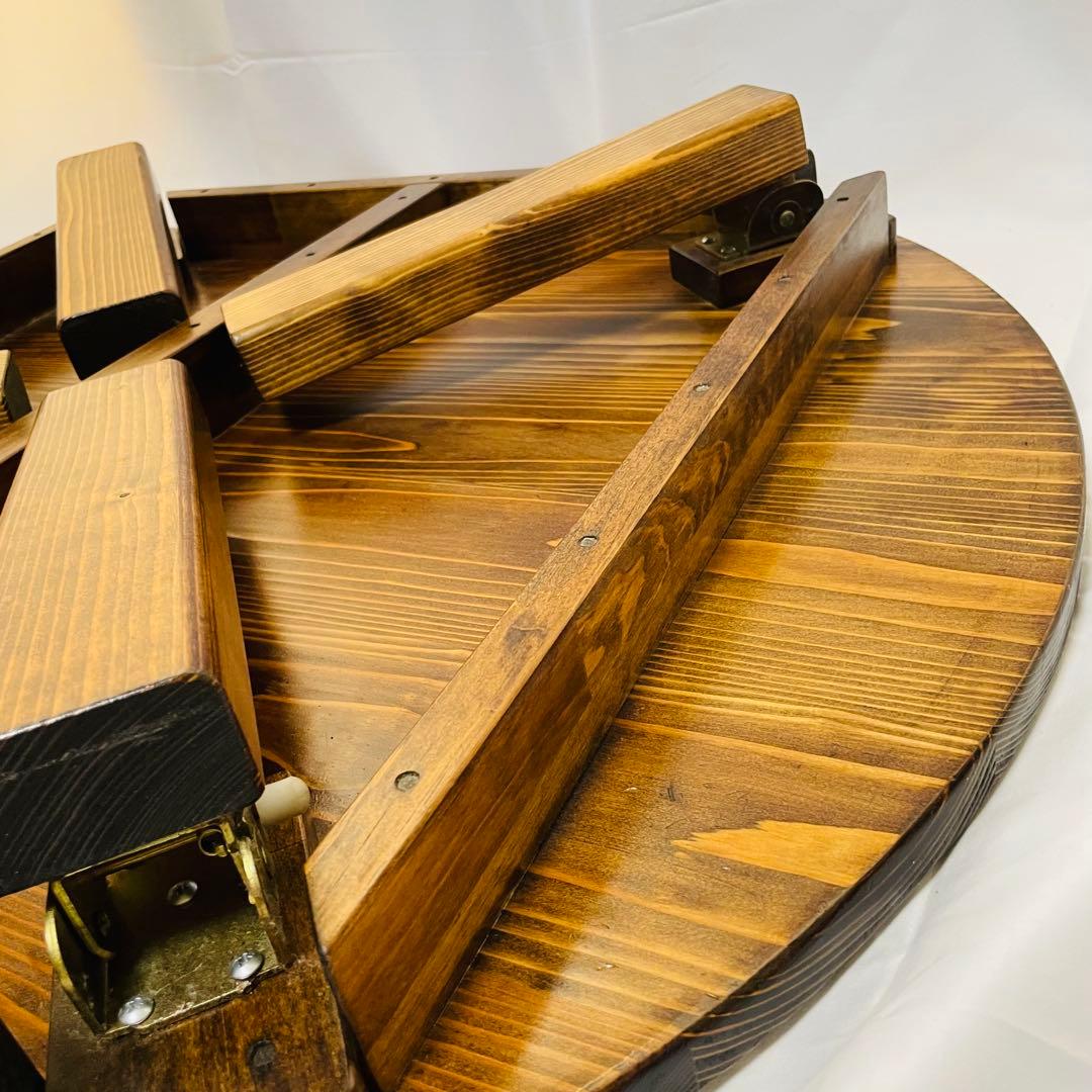 ちゃぶ台 円卓 折り畳み 円形 木製 ローテーブ 昭和レトロ 座卓