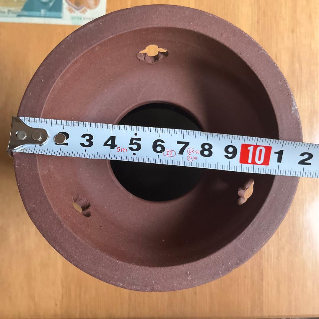 宜興陶器、花模様フラワーベース