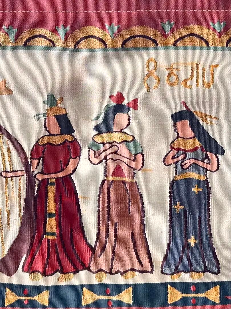 姫様　エジプト　文字　トートバッグ　手作り　一点もの　綴れ織　バングー